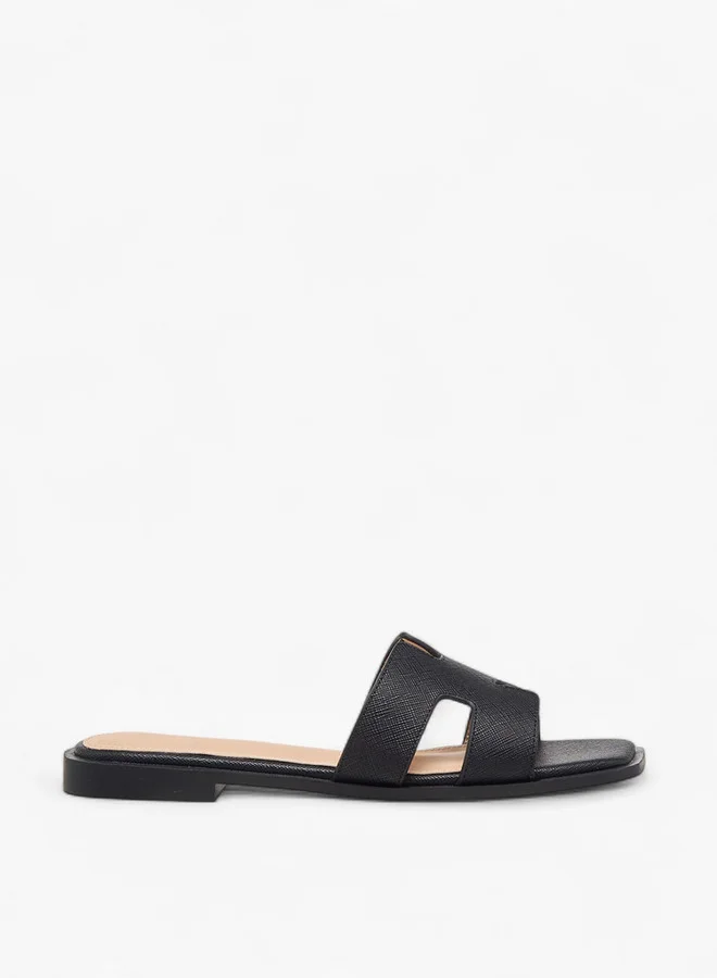 Flora Bella By Shoexpress Women's Textured Slip-On Flat Sandals