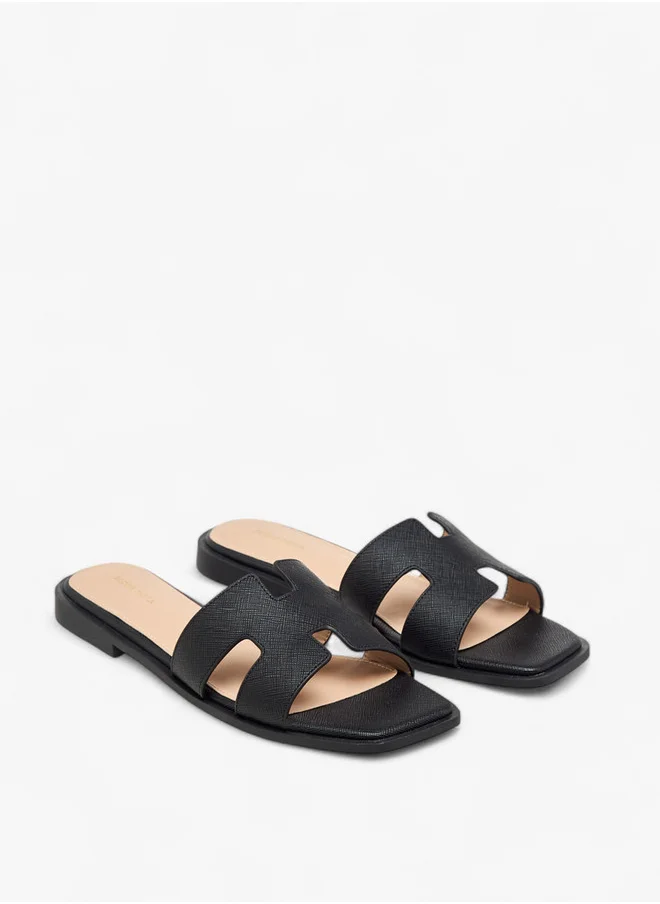 Flora Bella By Shoexpress Women's Textured Slip-On Flat Sandals