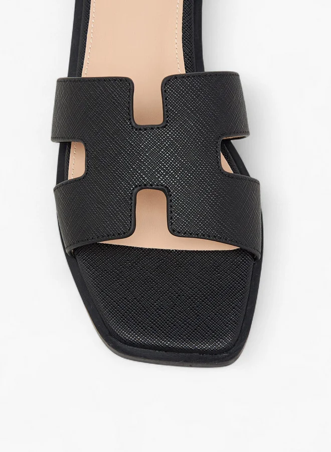 Flora Bella By Shoexpress Women's Textured Slip-On Flat Sandals