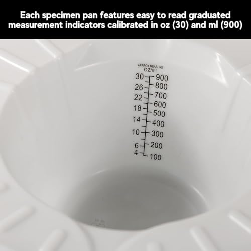 Vakly Graduated Specimen Collector Pans [Pack of 1] Toilet Nursing Hat for Urine, Vomit & Stool Collection Fits Over Toilets and Commodes - 30 oz for Women and Elderly - Image 3
