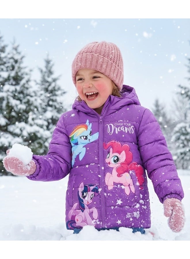 ماي ليتل بوني جاكيت ماي ليتل بوني أرجواني مبطن بقلنسوة للبنات. من إنتاج كيدز تي في. - Image 2