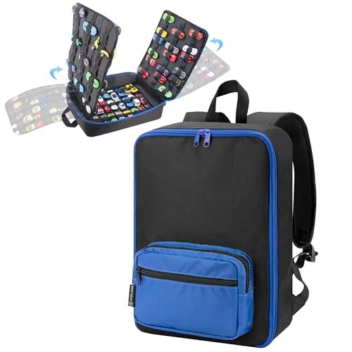 KISLANE Portable Carrying Case Suitable for Toy Cars or Matchbox Cars, Versatile Toy Cars Storage for 108 Toy Cars, Sturdy 4 Pages Toy Cars storage bag with Front Pocket(Case Only) (Black) - Image 1
