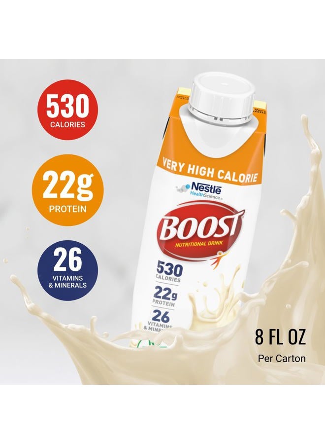 Boost Boost Very High Calorie Vanilla Nutritional Drink – 22g Protein, 530 Nutrient Rich Calories, 8 Fl Oz (Pack of 24) - Image 4