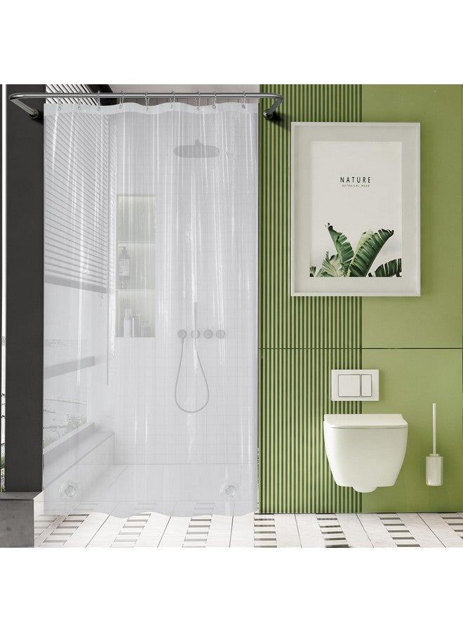 AmazerBath Stall Shower Curtain 54x78, Clear Plastic, Thick PEVA, Heavy Duty with 2 Weighted Stones and 9 Grommets - Image 1