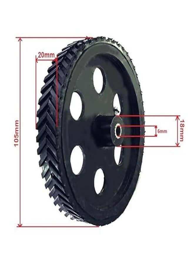 TESTIN ELECTRONICS 4pcs 10cm x 2cm Width Plastic Robotic Wheel Durable Rubber Tire Wheel 6mm Hole for DC Geared Motor RC Car Robot - Image 5