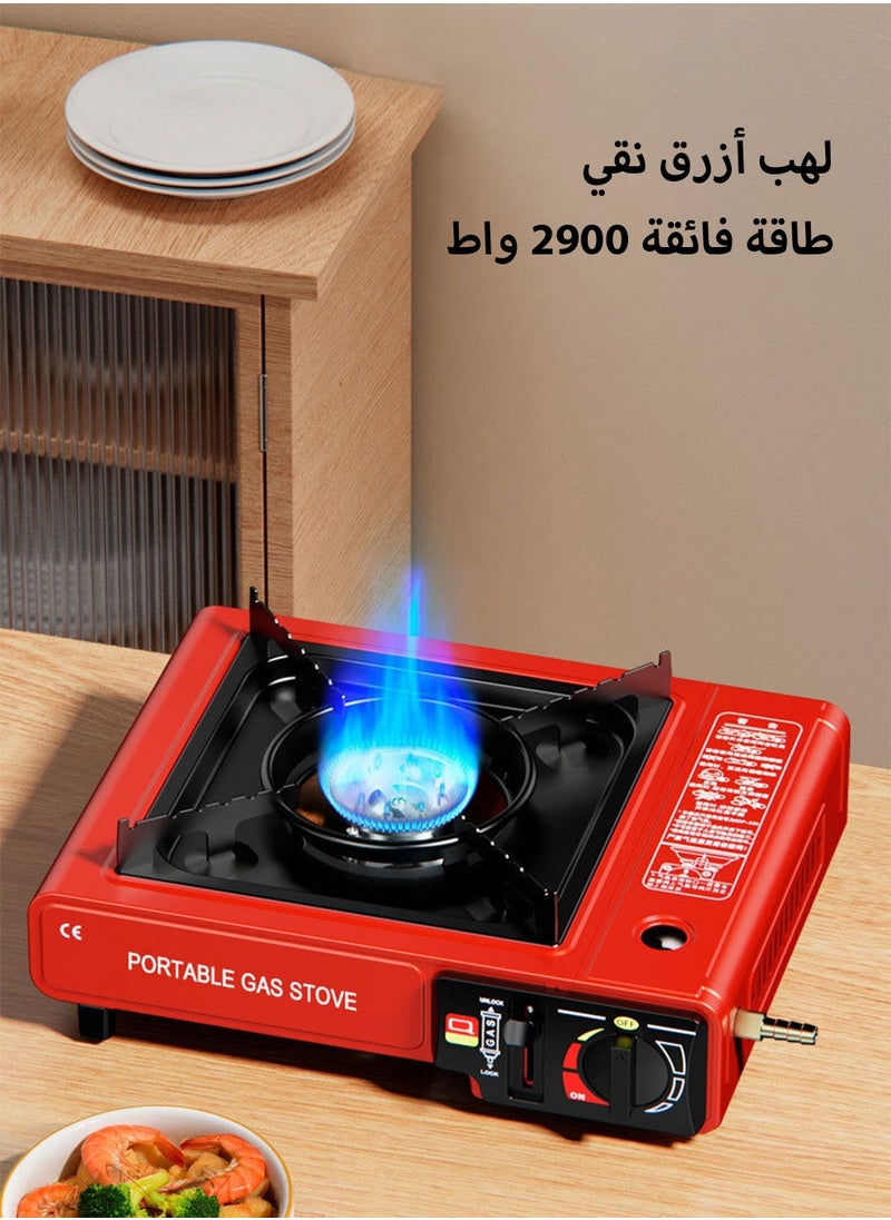 عربست موقد غاز محمول بقوة 2900 واط بتصميم مزدوج المدخل مناسب للسفر والأماكن الخارجية  - Image 4