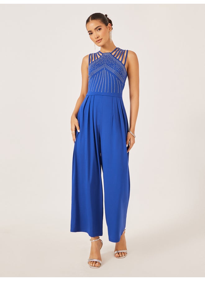 Styli Styli Embellished V Neck Wide Leg Jumpsuit  - Image 1