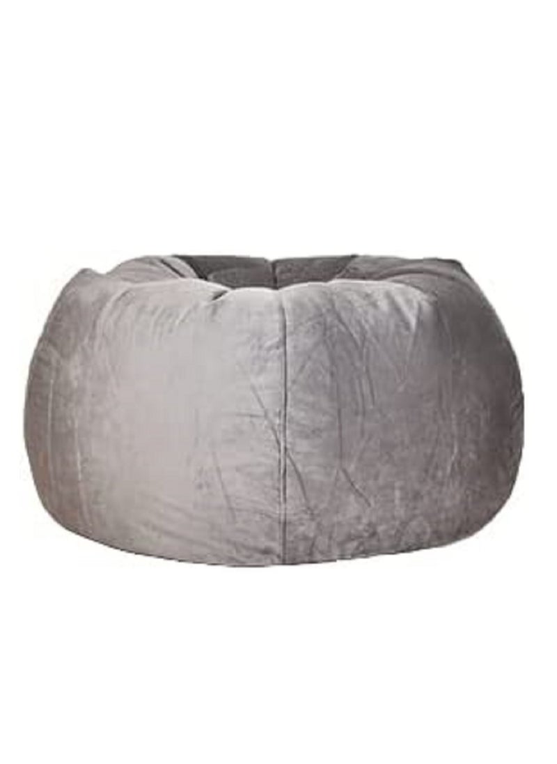 ANDERSON ANDERSON Ultra Soft Medium Luxury Velvet Bean Bag Chair Filling with Beans Highly Comfortable Suitable For Kids And Adults Grey Colour  - Image 1