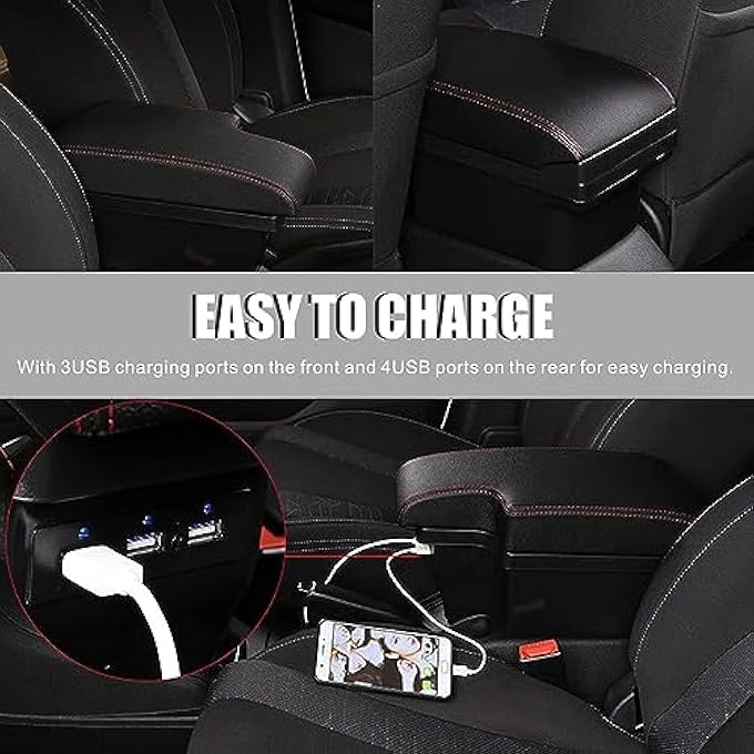 Coolbaby For Nissan Juke Armrest Box For Infiniti Esq Car Armrest 20102019 Accessories Interior Storage Box Consoles Double Layer Storage Pu Leather Retrofit Parts 3Usb Port - Image 5