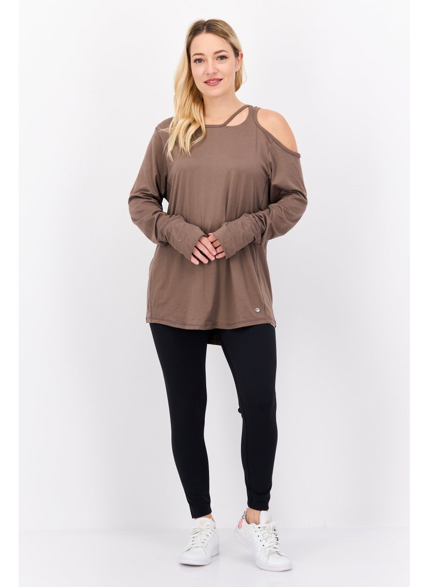 Women Sportswear Fit Long Sleeve Plain Top, Brown - pzsku/ZDA85EC7E195175A2431DZ/45/_/1737642093/a089df46-7d2a-44a5-bbf2-97726b7572c9