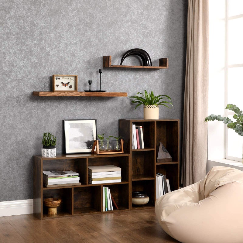 VASAGLE Bookcase, 5 Tier Shelf, Storage Unit, for Living Room, Office, Bedroom, Divider, 50 x 24 x 80 cm, Rustic Brown LBC025X01 - Image 2