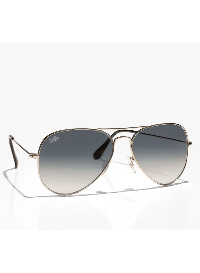 selfie Selfie Aviator Black Silver Metal Frame with  Sunglasses, SE3025-024