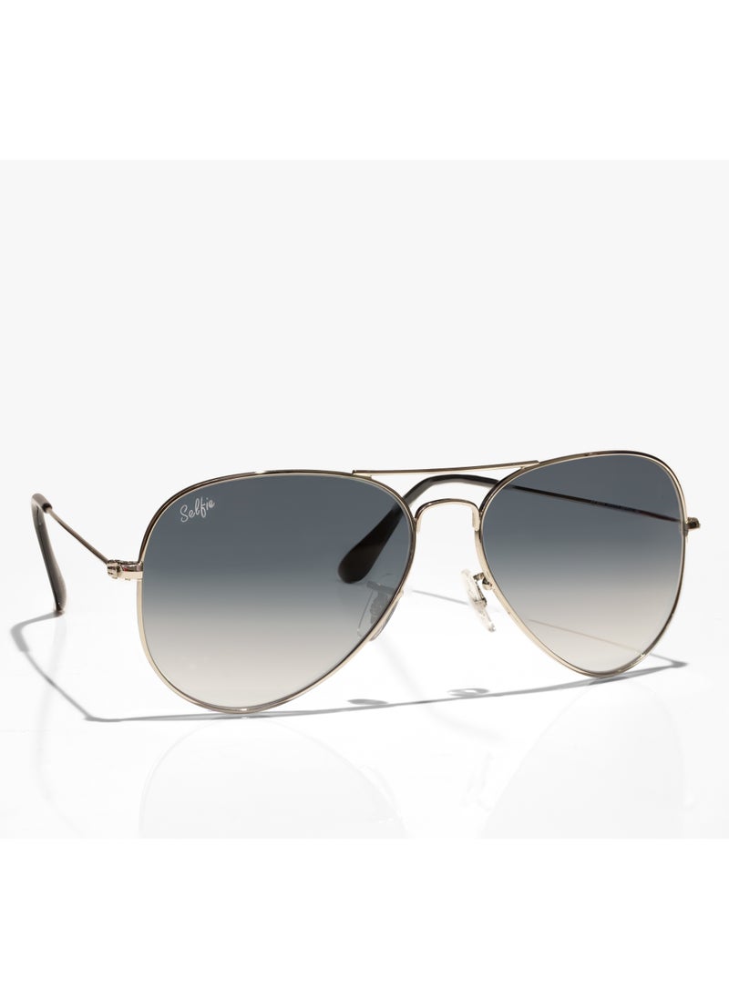 selfie Selfie Aviator Black Silver Metal Frame with  Sunglasses, SE3025-024  - Image 3