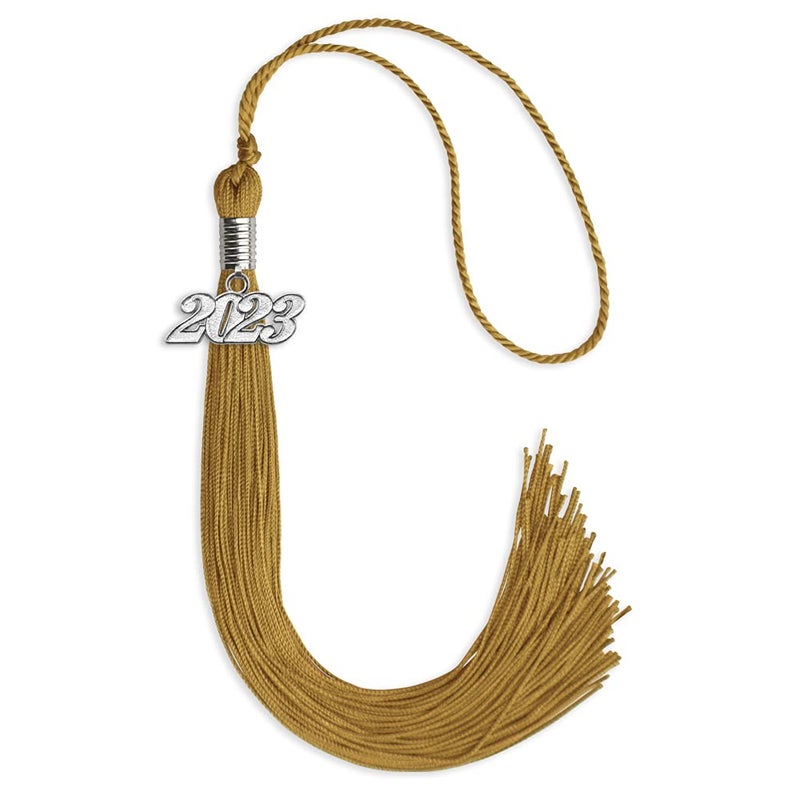 Endea Graduation Endea Graduation Single Color Tassel with Silver Date Drop Antique Gold 2023 