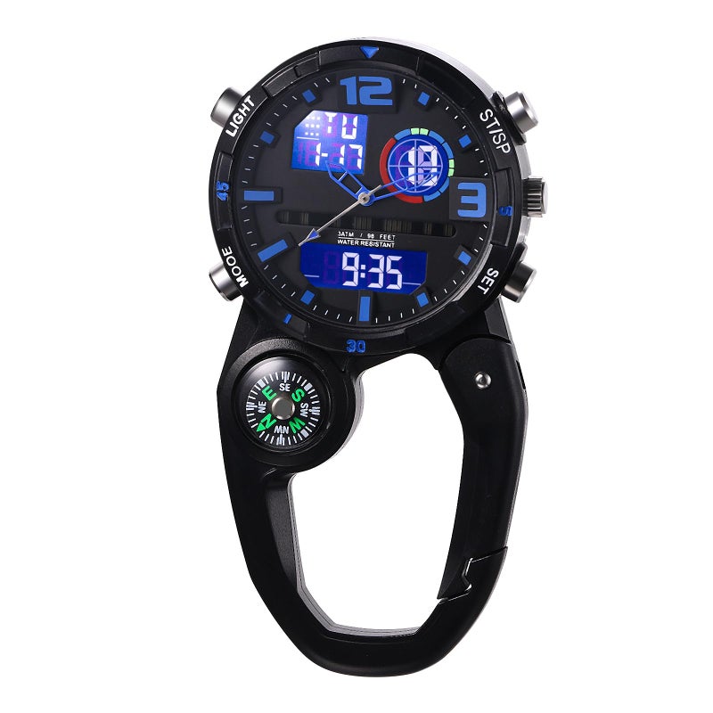 Lancardo Clip on Carabiner Watch: Multi-Function Backpack Watch for Men Women Analog Digital Date LED Alarm Sport Watch Hiking Climbing - Image 1