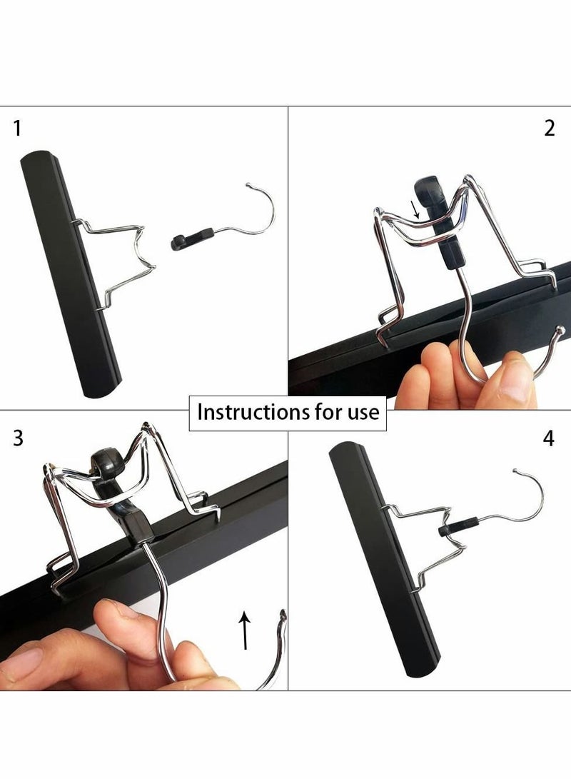 NIBEMINENT Hair Extensions Hanger, 2Pcs Portable Wigs Holder, Wooden Holder with Double Anti-slip Stickers for Clip in Bundles Black - Image 2