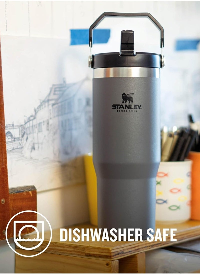 Stanley - IceFlow Flip Straw Water Bottle with Straw, 0.88L – Keeps Cold for 12+ Hours – Leakproof – Stainless Steel Water Bottle – BPA-Free Travel Mug – Easy to Carry – Dishwasher Safe - Image 1