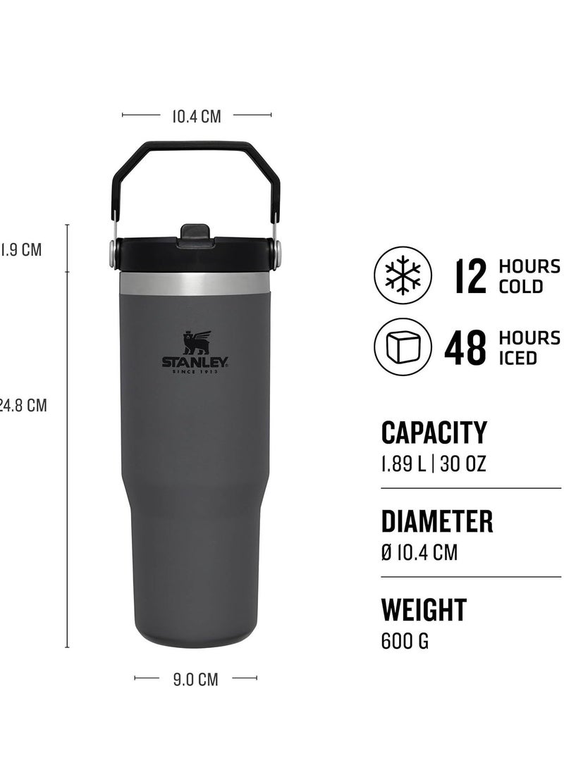 Stanley - IceFlow Flip Straw Water Bottle with Straw, 0.88L – Keeps Cold for 12+ Hours – Leakproof – Stainless Steel Water Bottle – BPA-Free Travel Mug – Easy to Carry – Dishwasher Safe - Image 1