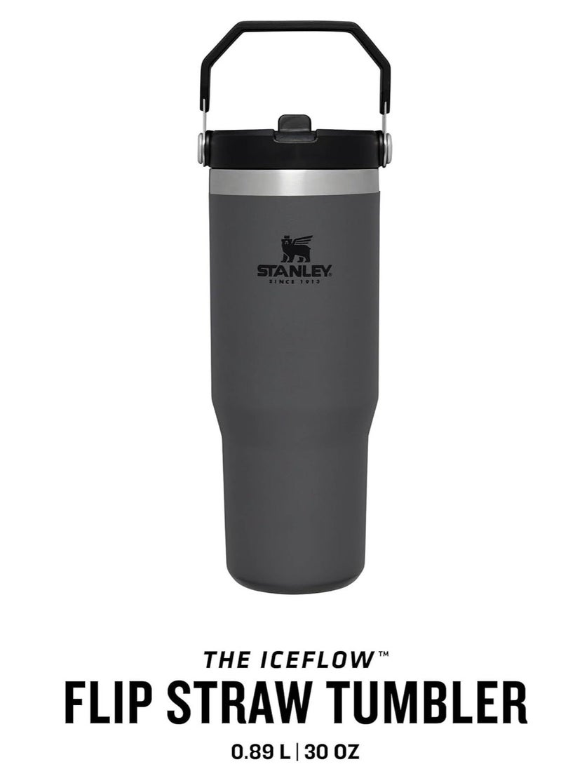 Stanley - IceFlow Flip Straw Water Bottle with Straw, 0.88L – Keeps Cold for 12+ Hours – Leakproof – Stainless Steel Water Bottle – BPA-Free Travel Mug – Easy to Carry – Dishwasher Safe - Image 1