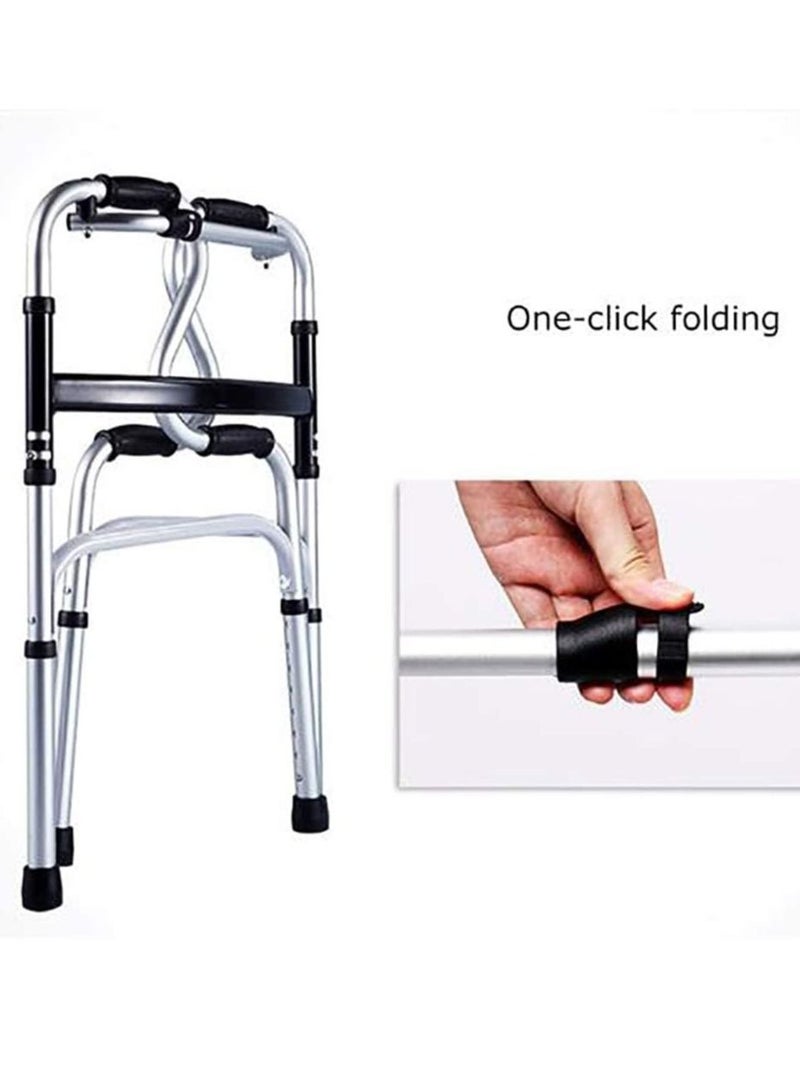 DubaiGallery Elderly Foldable Rehabilitation Walker Adjustable Walking Assist Aluminum Alloy Standing Frame Disabled Mobility Training Tools - Image 3