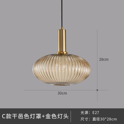 CITRA 1-Light Gold Champagne Fluted Glass Pendant Ceiling Light - Warm White - Image 4
