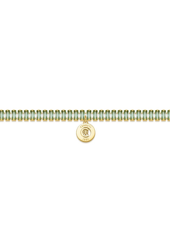 CERRUTI 1881 Claudia Gold Plated with Chryolite Crystals and 'CRR' Charm Bracelet for Women  - Image 2