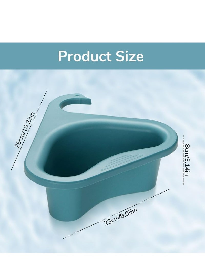 Loquat 2Pcs Kitchen Sink Drain Basket，Multifunctional Kitchen Triangular Sink Filter for Kitchen Corner Sink Strainer(Green) - Image 4