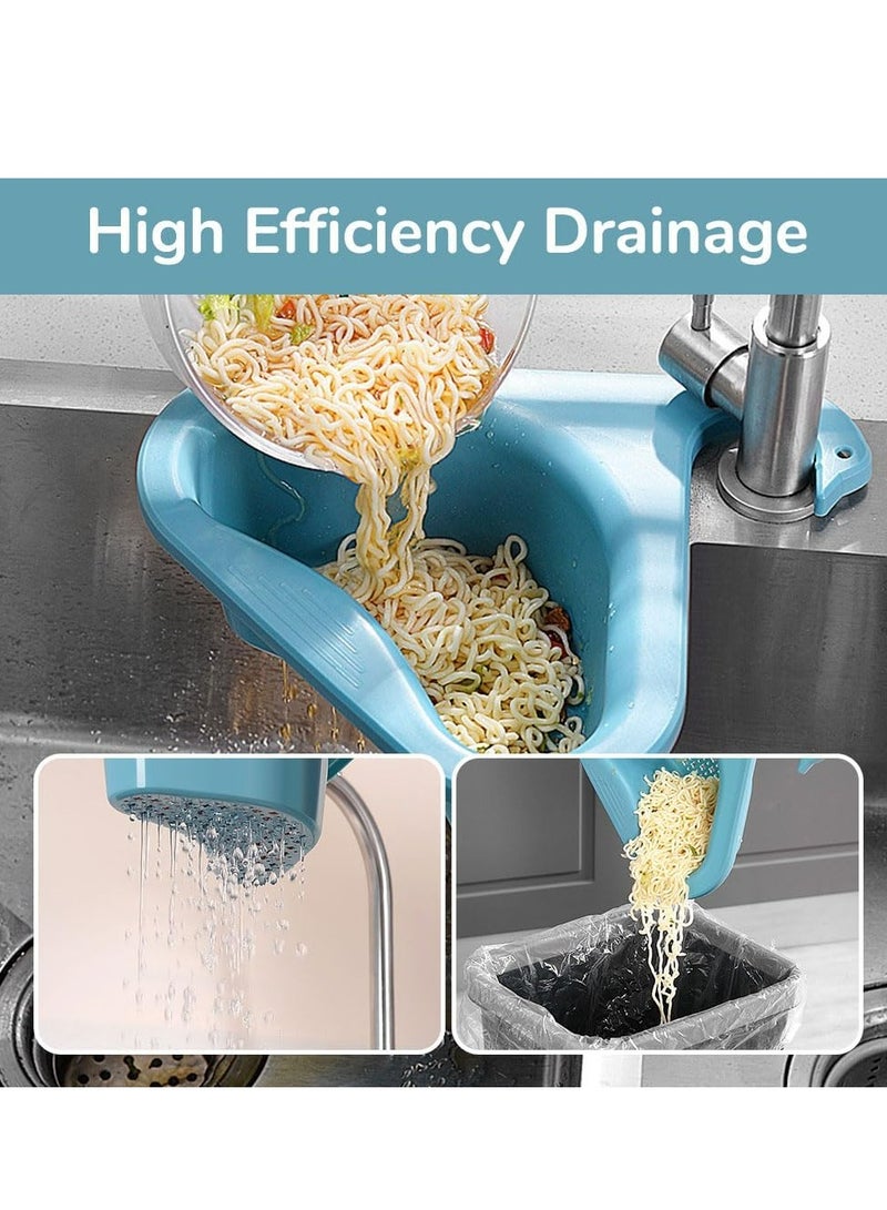 Loquat 2Pcs Kitchen Sink Drain Basket，Multifunctional Kitchen Triangular Sink Filter for Kitchen Corner Sink Strainer(Green) - Image 5