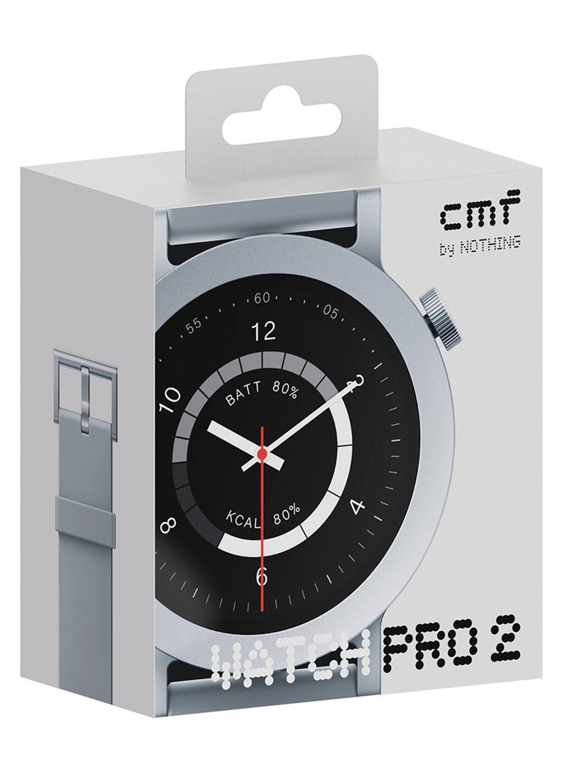 CMF Watch Pro 2 Smartwatch for Men Women, Fitness Tracker with Heart Rate, SPO₂ Monitoring,120 Sports Model, Bluetooth Calls with AI Noise Reduction, IP68 Waterproof with GPS for Android iOS Ash Grey