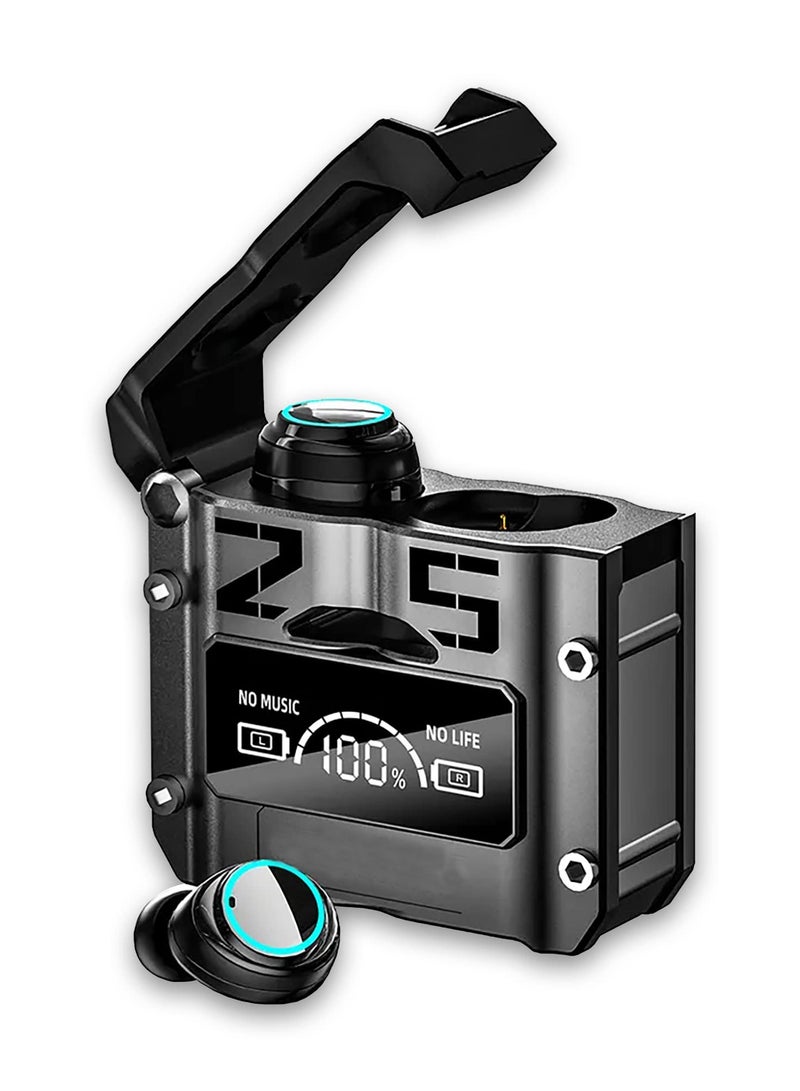 M25 BT5.3 Wireless Sport Earbuds with Environment Noise Cancelling, IPX7 Waterproof, Bluetooth Stereo, 4 Built-in Microphones, Premium Sound and Deep Bass (Black) - Image 1