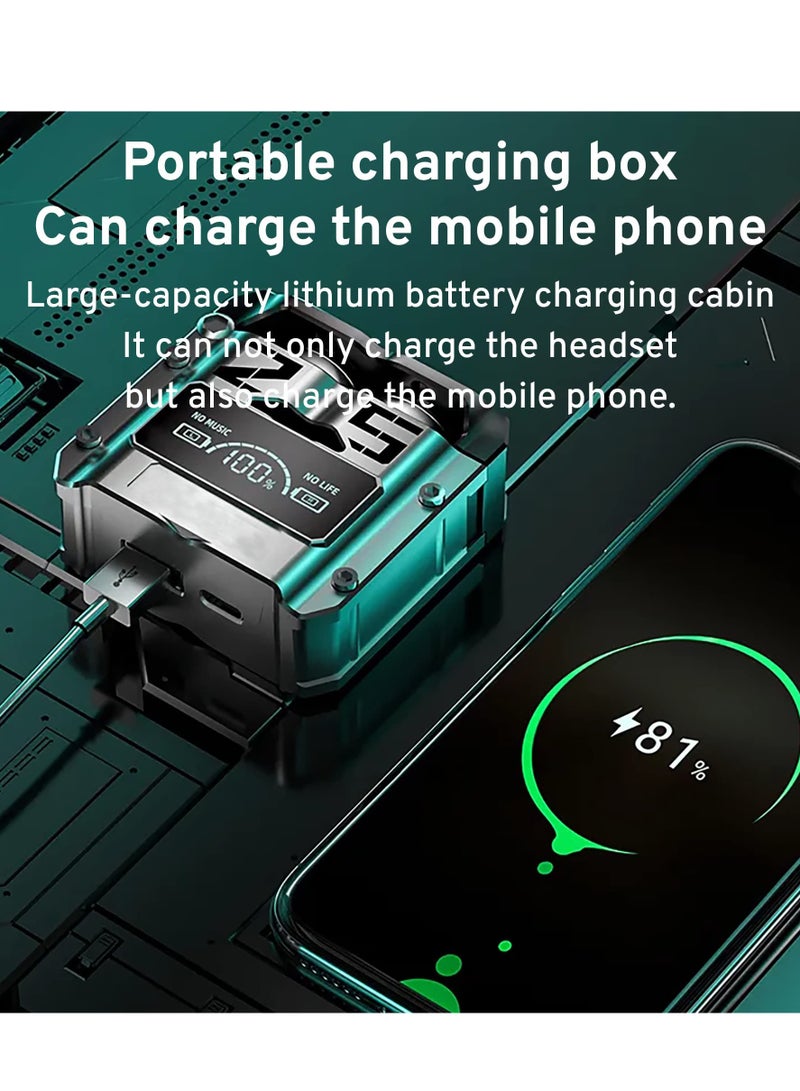 M25 BT5.3 Wireless Sport Earbuds with Environment Noise Cancelling, IPX7 Waterproof, Bluetooth Stereo, 4 Built-in Microphones, Premium Sound and Deep Bass (Black) - Image 3