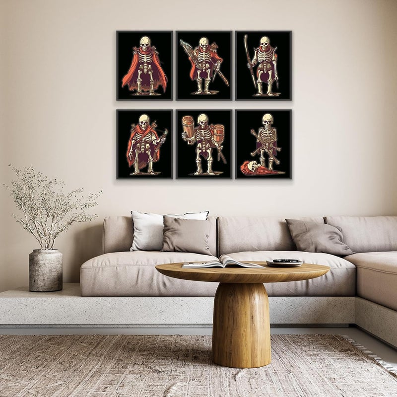 HoozGee Skull Warrior Wall Art Prints, Skeleton Warrior Art Decor, Gothic Wall Decor, Goth Room Decor, Halloween Decor, Creepy Art Prints Scary Picture for Bedroom Decoration (8"x10" UNFRAMED) - Image 2