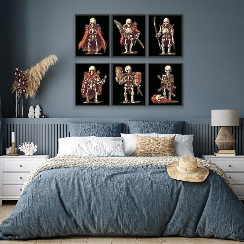 HoozGee Skull Warrior Wall Art Prints, Skeleton Warrior Art Decor, Gothic Wall Decor, Goth Room Decor, Halloween Decor, Creepy Art Prints Scary Picture for Bedroom Decoration (8"x10" UNFRAMED) - Image 4