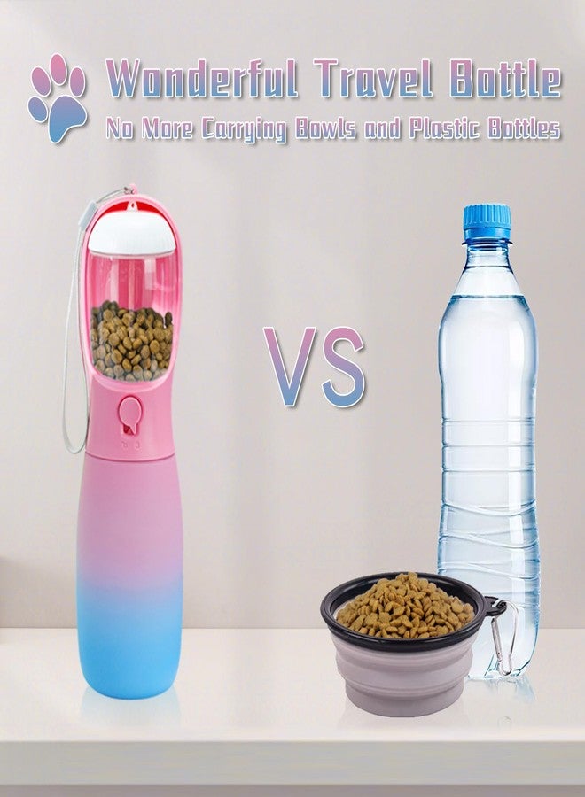 MITOCAPY Dog Water Bottle with Food Container, 19Oz Large Capacity Portable Dog Water Bowl Dispenser, Food Grade New Puppy Essentials & Chihuahua Dog Accessories for Hiking Walking Traveling - Image 3