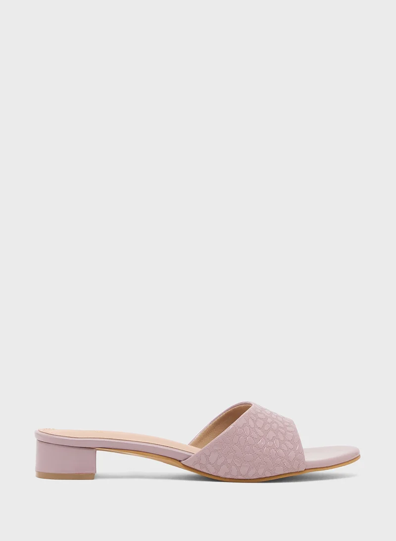Pink Step Low Heeled Sandal