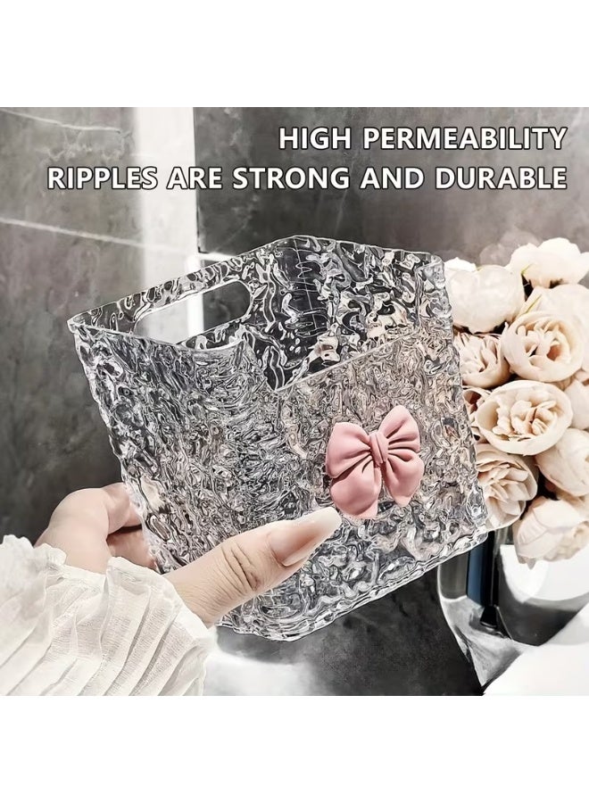 Acrylic Toothbrush and Tissue Organizer with Elegant Wave Design – Wall Mounted No Drilling Storage Rack for Bathroom, Bedroom and Vanity – Multi Functional Makeup Brush Holder and Cosmetic Organizer Shelf for Home Decor and Office Accessories - Image 4