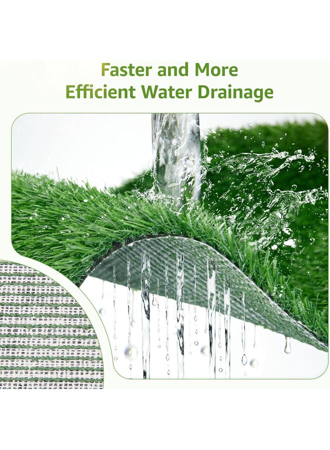 LAMAY 12PCS Artificial Grass Mat Square 12 x 12 Inch Fake Turf Patch For Home Outdoor Front Backyards Garden Decoration Artificial Grass Garden Lawn Landscape Balcony - Image 4
