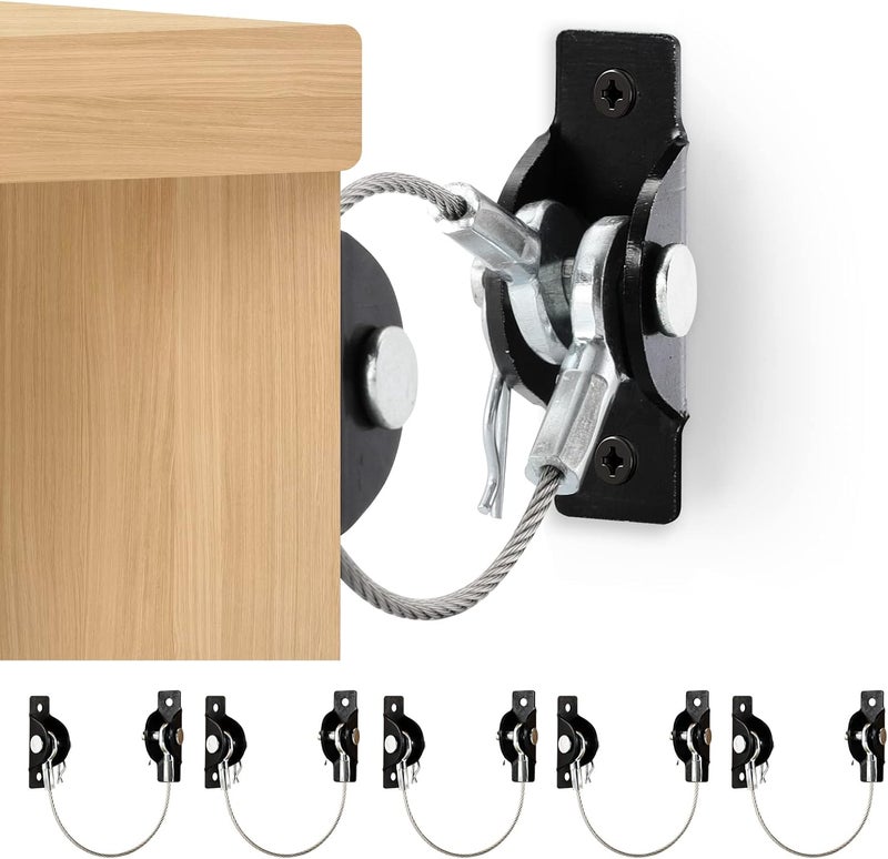Home Master Hardware Furniture Anchors AntiTip Kit 6 Pack Furniture Straps for Baby Proofing Secure 400 lbs Cabinet Prevent Falling Prevention Strap Wall Anchor Prevent Child Pet Safety HOME MASTER HARDWARE - Image 1