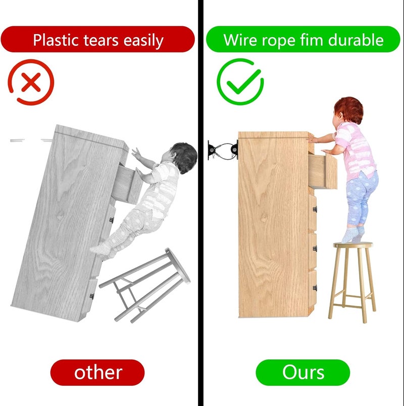 Home Master Hardware Furniture Anchors AntiTip Kit 6 Pack Furniture Straps for Baby Proofing Secure 400 lbs Cabinet Prevent Falling Prevention Strap Wall Anchor Prevent Child Pet Safety HOME MASTER HARDWARE - Image 5