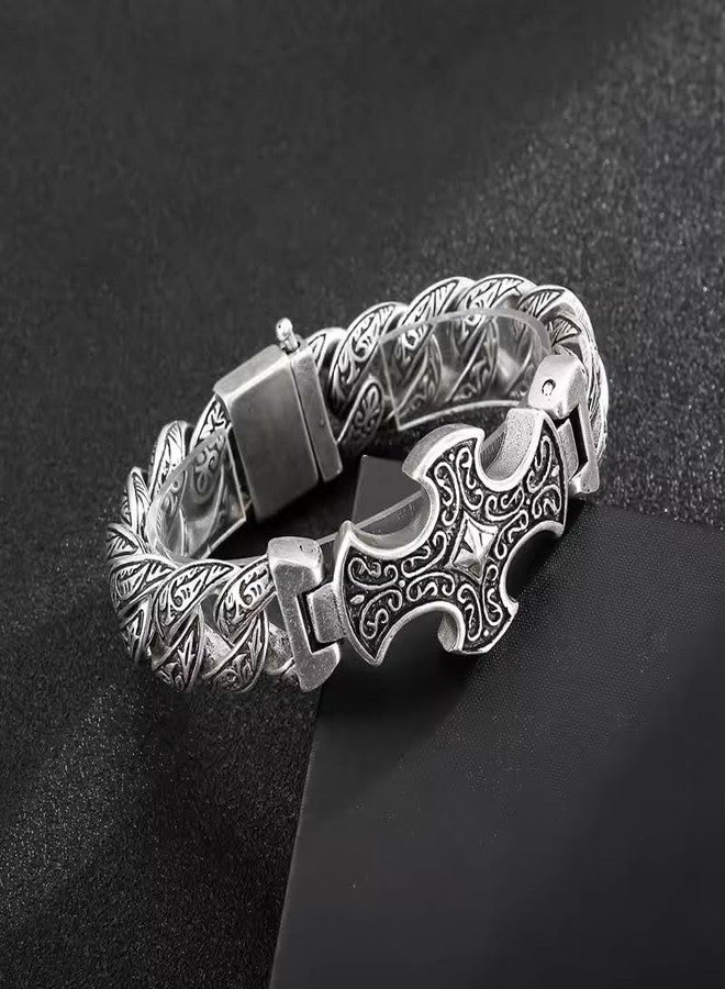 THE MEN THING Royal Series Bracelet – Pure Titanium Steel Chain Bracelet for Men & Boy (8inch) (CRUCIFIX) - Image 4
