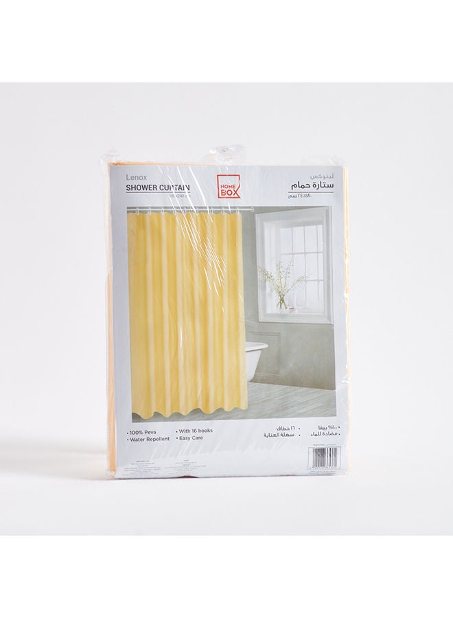 Lenox Solid Shower Curtain With 16 Hooks 240x180 cm