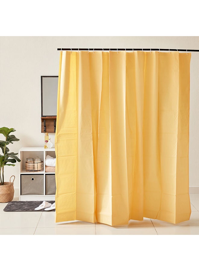 Lenox Solid Shower Curtain With 16 Hooks 240x180 cm