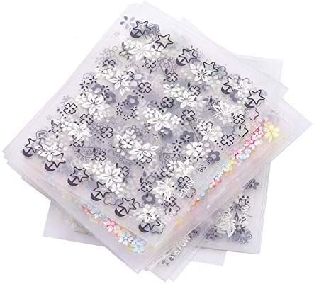 50 Sheet Flower Nail Stickers 3D Design Tip Nail Art Stickers Decals