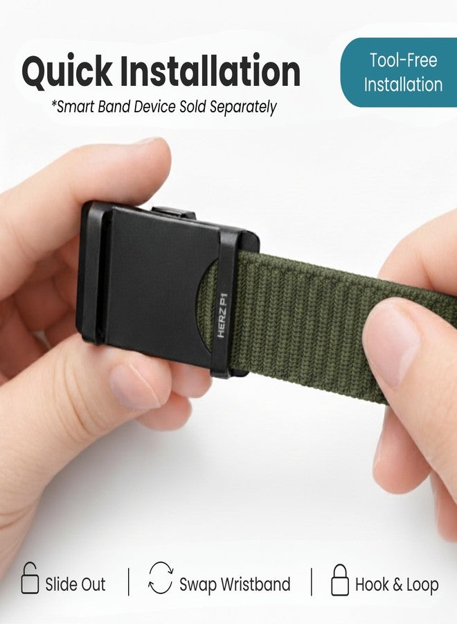 WuzuTech Herz P1 Smart Band FlexPro Wristband - Green Power Replacement 2x Nylon Band Set with Short and Long Stretch Bands with Adjustable Velcro Latch Compatible with Hume Band - Image 5
