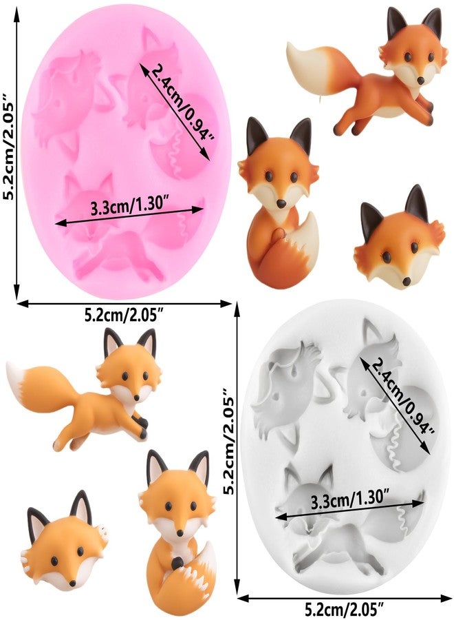 RFGHAC Animal Fox Fondant Mold 3D Fox Silicone Molds for Cake Decorating Cupcake Topper Chocolate Candy Sugar Gum Paste Polymer Clay Set Of 2 - Image 2