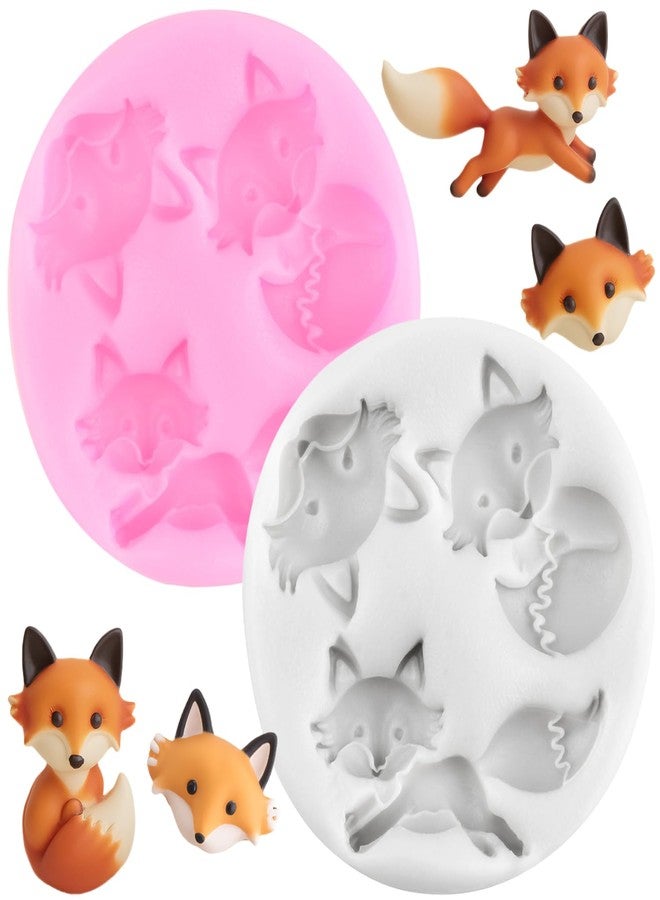 RFGHAC Animal Fox Fondant Mold 3D Fox Silicone Molds for Cake Decorating Cupcake Topper Chocolate Candy Sugar Gum Paste Polymer Clay Set Of 2 - Image 1