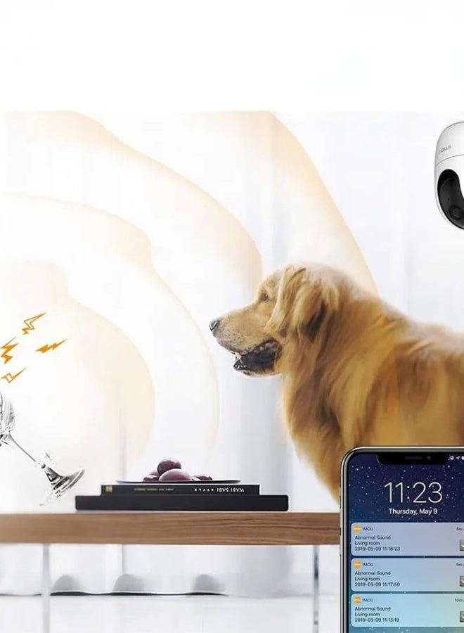 Pack of 2 Ranger 2C 360 Degree WiFi Security Camera (White), Up to 256GB SD Card Support, 1080P Full HD, Privacy Mode, Alexa Google Assistant, Motion Detection & Human Detection, 2-Way Audio, Night Vision