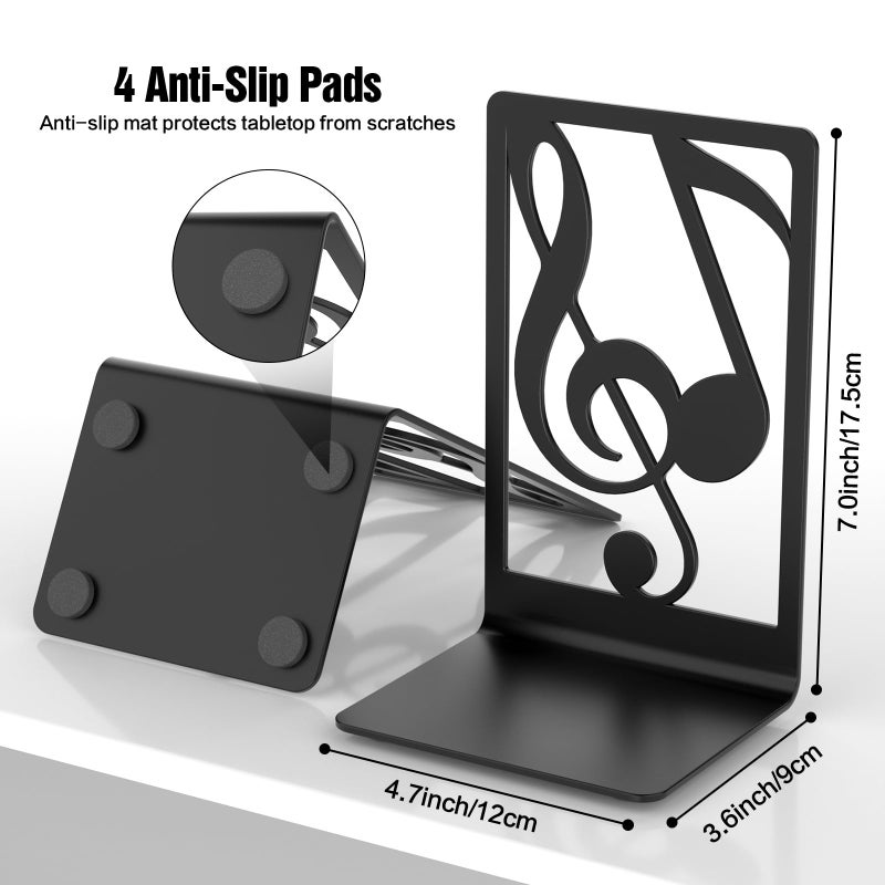 INNÃ”PLUS Metal Book Ends 1 Pair for Heavy Books & Shelves - Black Home Decorative Book Shelf Holder Gifts - Image 2