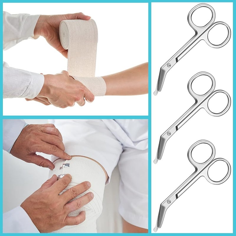 ASKIND 2 Pcs Ostomy and Bandage Scissors, 4.3 Inches Stainless Steel Medical Scissors for Doctors, Nurses, Veterinary and Home Nursing, Curved (Silver) - Image 5