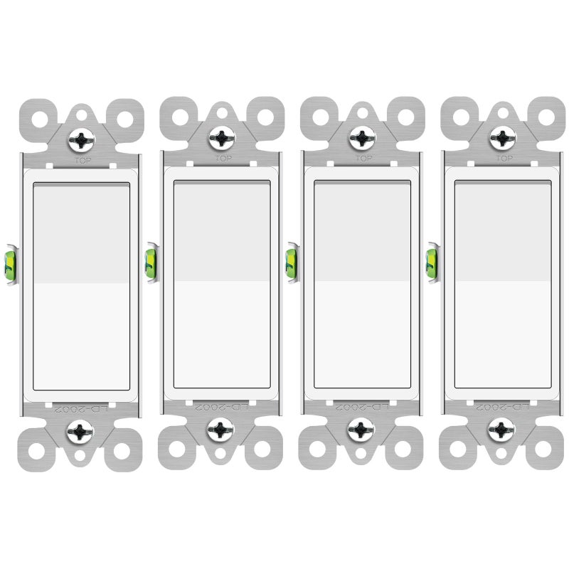 Greencycle 3 Way Switch White Greencycle 4 Pack Three WaySingle Pole Light Switch Rocker Switches 15A 120277V OnOff Rocker Paddle Interrupter ResidentialCommercial GradeHome OfficeULCUL - Image 2
